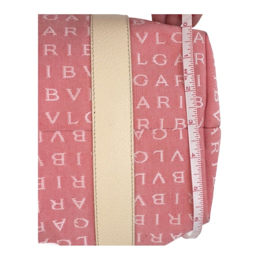 BVLGARI MAEREA Pink/Coral Leather Trim Satchel - Picture 8 of 13